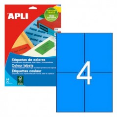 Etiquetas 105x148 Apli 20 Folhas A4 80un Azul / Papeis e Tra