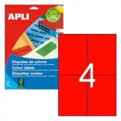 Etiquetas 105x148 Apli 20 Folhas A4 80un Vermelho / Papeis e