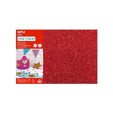 Placa de Cor Musgami 40x60cm 2mm c/ Purpurinas Vermelho 3Fls