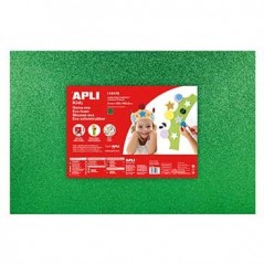 Placa de Cor Musgami 40x60cm 2mm c/ Purpurinas Verde 3Fls