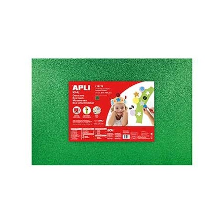 Placa de Cor Musgami 40x60cm 2mm c/ Purpurinas Verde 3Fls