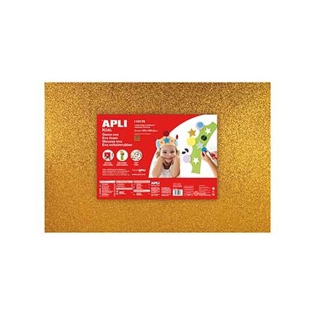 Placa de Cor Musgami 40x60cm 2mm c/ Purpurinas Ouro 3Fls