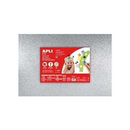 Placa de Cor Musgami 40x60cm 2mm c/ Purpurinas Prata 3Fls