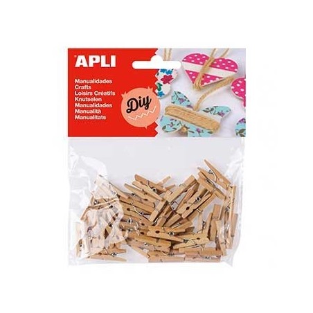 Mini Molas para Papeis Madeira 45un