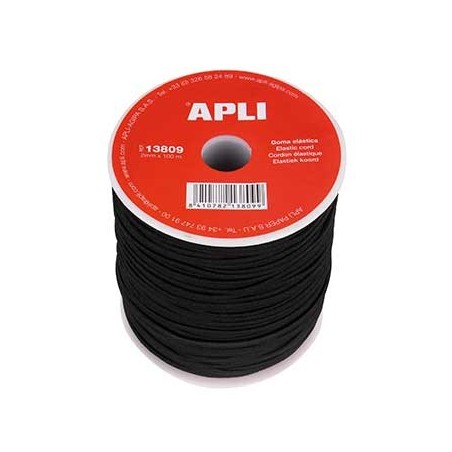 Elastico Fio Bobine Apli Preto 2mmx100m 1un