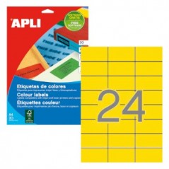 Etiquetas 70x37mm Apli Amarelo 20 Folhas A4  480un / Papeis