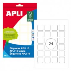 10un Etiquetas 24x24mm Apli 10 Folhas Branco 240un / Papeis