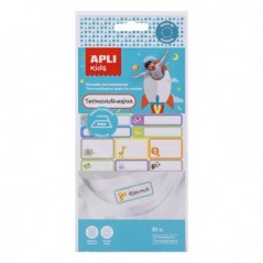 Etiquetas 100x220mm Apli Termoadesivas p/Roupa c/Bonecos 35u