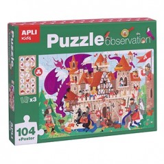 Jogo Educativo Puzzle Apli Observação do Castelo 104 Peças