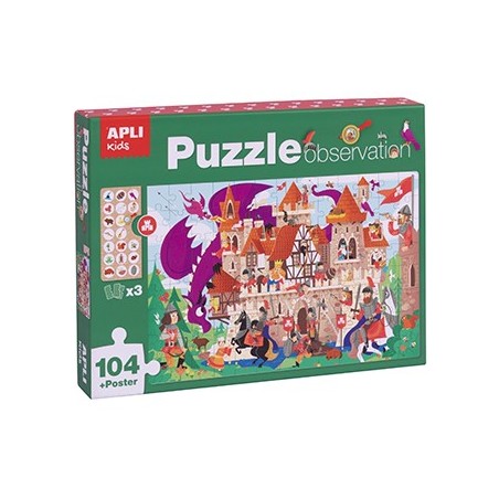 Jogo Educativo Puzzle Apli Observação do Castelo 104 Peças
