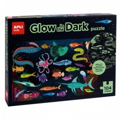 Jogo Educativo Puzzle Apli Fluorescente Oceano 104 Peças