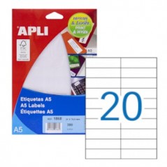 Etiquetas 21x74.6 Apli 15 Folhas A5 300un