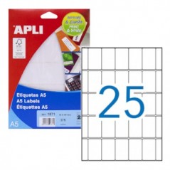 10un Etiquetas 25x40 Apli 15 Folhas A5 375un