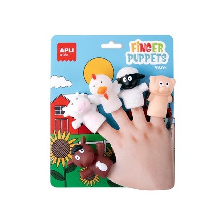 Fantoches Dedos Apli Animais da Quinta 5un