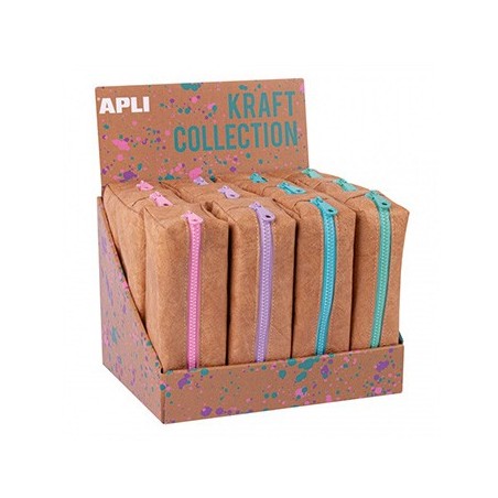 Estojo Kraft Apli com Fecho Sortido 12un