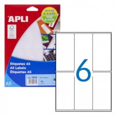 Etiquetas 49x100mm Apli 15 Folhas A5 102un Branco / Papeis e