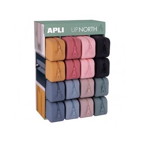 Estojo Silicone Up North com Fecho Apli Expositor 16un