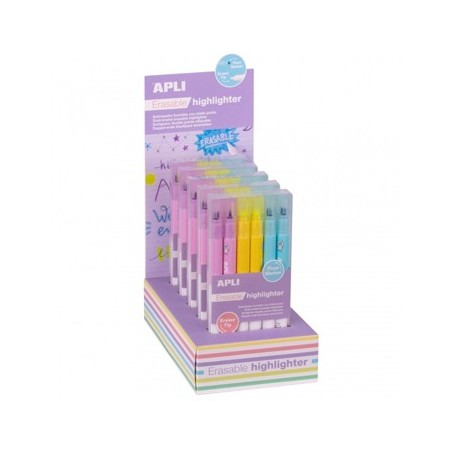 Marcadores Apagáveis Dupla Ponta Apli Expositor 5x6un