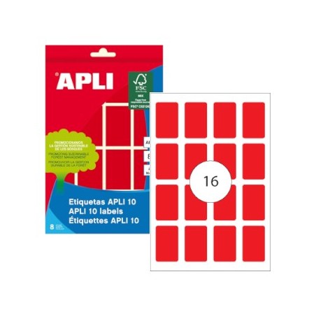 10un Etiquetas 25x40 Apli 8 Folhas 128un Vermelho / Papeis e