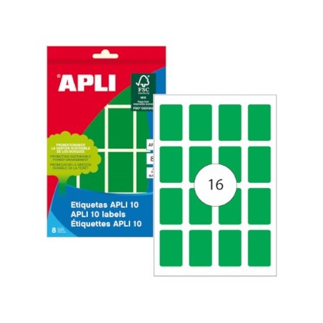 10un Etiquetas 25x40 Apli 8 Folhas A4 128un Verde / Papeis e