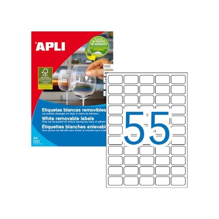 Etiquetas Removiveis 36,8x23,8 100 Folhas A4 5500un / Papeis
