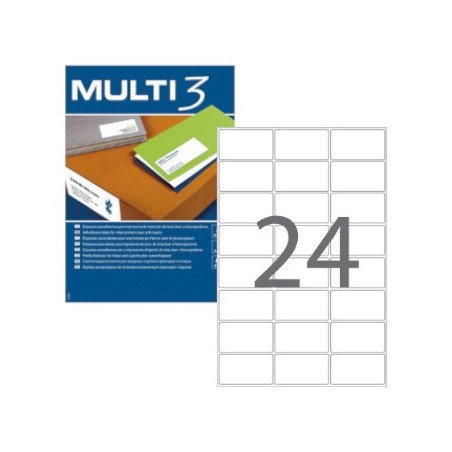 Etiquetas 64,6x33,8 Multi3 100 Folhas A4 2400un / Papeis e T