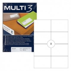 Etiquetas 105x74 Multi3 100 Folhas A4 800un / Papeis e Trans