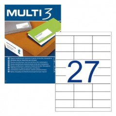 Etiquetas 70x30 Multi3 100 Folhas A4 2700un / Papeis e Trans