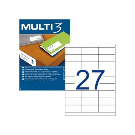 Etiquetas 70x30 Multi3 100 Folhas A4 2700un / Papeis e Trans