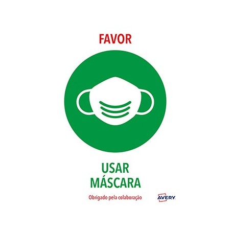 Sinaletica (Usar Mascara) Adesivo A4 2un