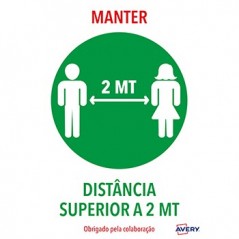 Sinaletica (Manter Distancia) Adesivo A4 2un
