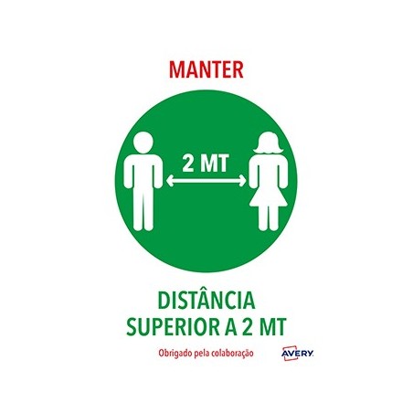 Sinaletica (Manter Distancia) Adesivo A4 2un