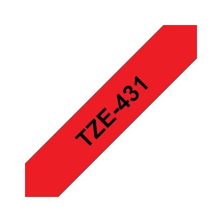 Fita Gravacao 12mmx8mts Vermelho/Preto