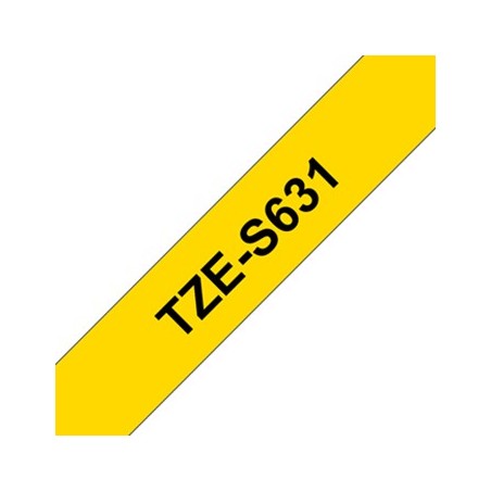 Fita Gravacao 12mmx8mts Amarelo/Preto Super Adesiva