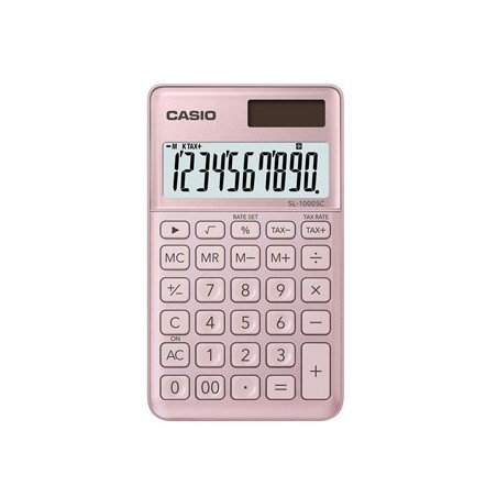 CASIO Calculadora de Bolso Casio SL1000SPK Rosa Claro10 Digi