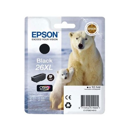 Tinteiro Epson XP600/XP700 Claria Premium nº26XL Preto
