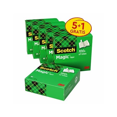 Fita Adesiva 19mmx33m Scotch Magic 5 + 1 Gratis