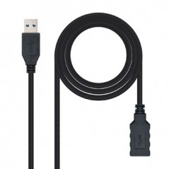Cabo USB-A 3.0 Macho / Fêmea 2m Preto