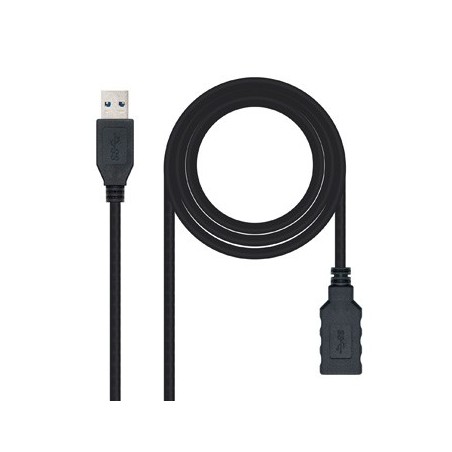Cabo USB-A 3.0 Macho / Fêmea 2m Preto
