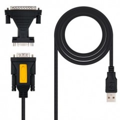 Cabo USB-A Macho / DB9 Macho / DB25 Macho 1,8m