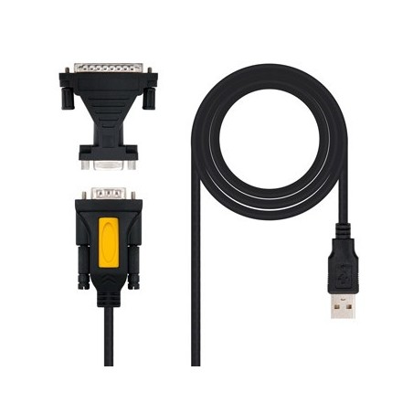 Cabo USB-A Macho / DB9 Macho / DB25 Macho 1,8m