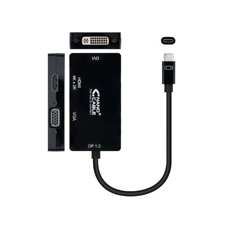 Adaptador USB-C Macho / VGA/DVI/HDMI 10cm