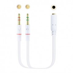 Adaptador Jack 3.5mm Femea / 2x Jack 3.5mm Macho 20cm