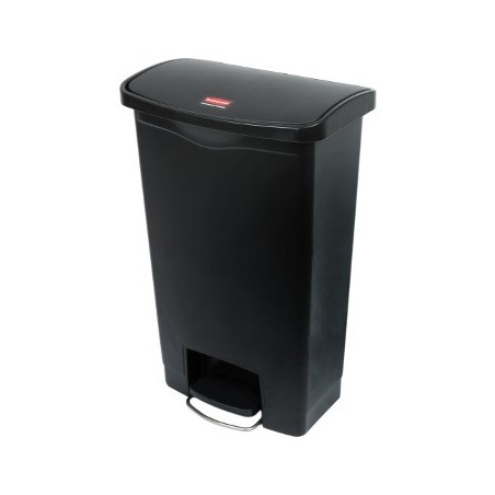 Contentor em resina Slim Jim Step-On c/Pedal 50 Litros Preto