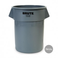 Contentor 76Litros s/Tampa Redondo Brute Cinza / Manutencao