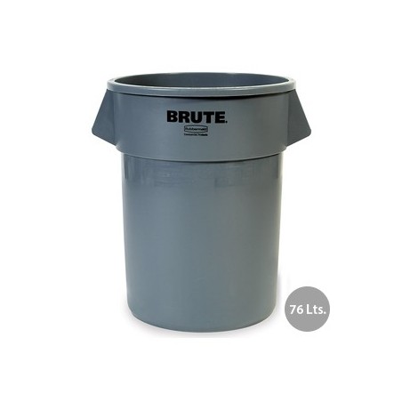 Contentor 76Litros s/Tampa Redondo Brute Cinza / Manutencao