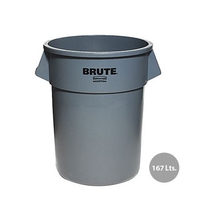 Contentor 167Litros s/Tampa Redondo Brute Cinza / Manutencao