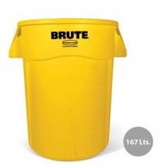 Contentor 167Litros s/Tampa c/Canais Vent Brute Amarelo / Ma