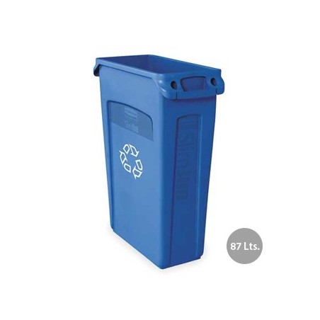 Contentor 87Litros s/Tampa c/Canais Vent Slim Jim Azul / Man