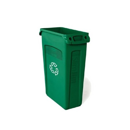 Contentor 87Litros s/Tampa c/Canais Vent Slim Jim Verde / Ma